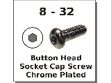 8-32 Button Head Socket Screws Chrome