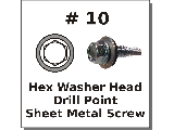 #10 Hex Head Drill Point Screws with Bonded Washers