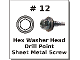 #12 Hex Head Drill Point Screws with Bonded Washers