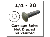 1/4-20 Carriage Bolts Hot Dip Galv