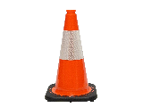 Orange Safety Cone With Reflecting Band 18 In