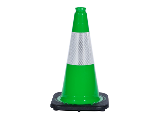 Lime Safety Cone With Reflecting Band, 18 In