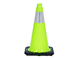 Lime Safety Cone With Reflecting Band, 28 In