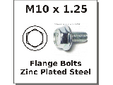 M10 x 1.50 Metric Flange Bolts Plated Steel