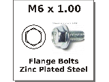 M6 x 1.00 Metric Flange Bolts Plated Steel