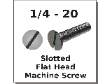 1/4-20 Flat Head Slotted Machine Screws