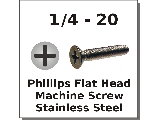 1/4-20 Phillips Flat Head Sheet Metal Screws Stainless