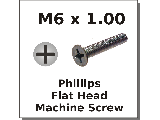 M6 x 1.00 Flat Phillips Machine Screws