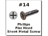 #14 Flat Head Phillips Sheet Metal Screws