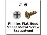 #6 Flat Phillips Sheet Screws Brass/Steel