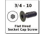 3/4-10 Flat Head Socket Cap Screw Alloy Steel Plain Finish