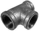 Galvanized Reducer Tee, 3/4 In x 3/4 In x 1/2 In