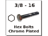 3/8-16 Hex Bolts Chrome Plated