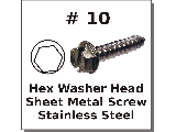 #10 Hex Washer Head Sheet Metal Screws Stainless