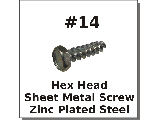 #14 Hex Head Sheet Metal Screws