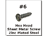 #6 Hex Head Sheet Metal Screws