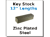 12 Inch Square Key Stock Zinc Plated