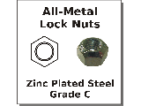 Lock Nuts Zinc Plated Steel Grade C