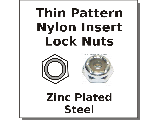 Lock Nuts Nylon Insert Thin Pattern Zinc Steel