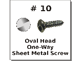 #10 One-Way Oval Head Anti-Theft Screws