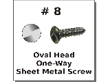 #8 One-Way Oval Head Anti-Theft Screws