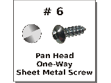 #6 One-Way Pan Head Anti-Theft Screws