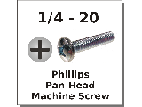 1/4-20 Pan Head Phillips Machine Screws