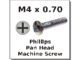 M4 x 0.70 Pan Phillips Machine Screws