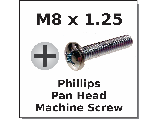 M6 x 1.00 Pan Phillips Machine Screws