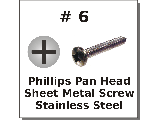 #6 Pan Head Phillips Sheet Metal Screws Stainless Steel