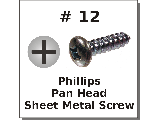 #12 Pan Head Phillips Sheet Metal Screws