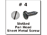 #4 Pan Slotted Sheet Metal Screws Stainless Steel