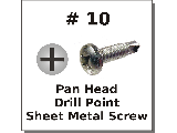 #10 Pan Head Phillips Drill Point Sheet Metal Screws