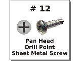 #12 Pan Head Phillips Drill Point Sheet Metal Screws