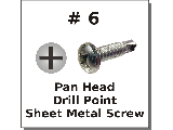 #6 Pan Head Phillips Drill Point Sheet Metal Screws