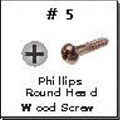 #5 Round Phillips Wood Screw Steel with Zinc Finish