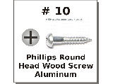 #10 Round Slot Wood Screws Aluminum