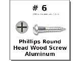 #6 Round Slot Wood Screws Aluminum