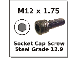 M12 x 1.75 Coarse Metric Socket Head Screw