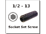 1/2-13 Socket Set Screws Alloy Steel Plain Finish