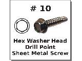 #10 Hex Head Drill Point Sheet Metal Screws Stainless